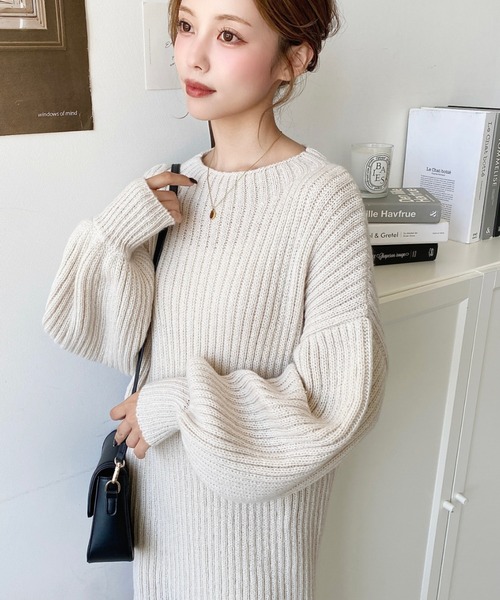 moment+ ワンピース ボトルネックニットワンピース : ZOZOTOWN Yahoo