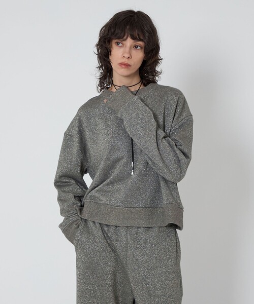 トレーナー スウェット 「ASTRAET」ラメ ウラケ クルーネックスウェット UNISEX レディース メンズ