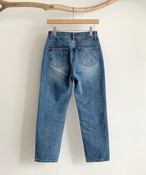 「CANAL JEAN」 「via.j」加工デニムパンツ MEDIUM インディゴブルー レディース