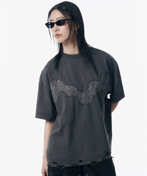 JOSE MOON トップス　フリーサイズ JOSE MOON tシャツ DAMAGE TSHIRT/ダメージTシャツ レディース