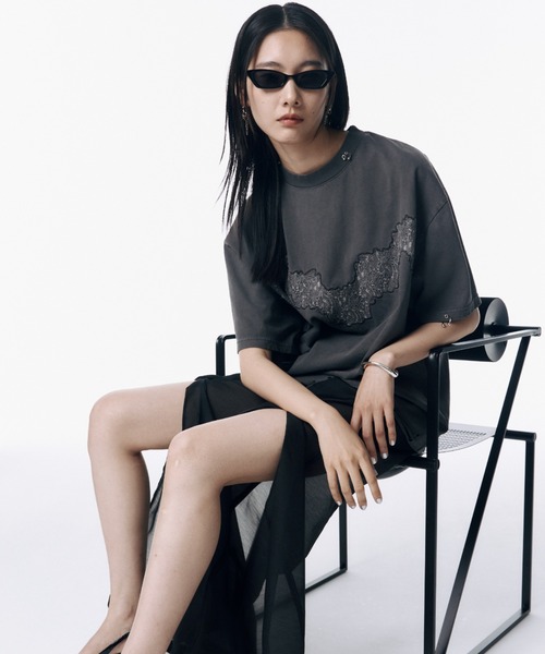 JOSE MOON ダメージTシャツ レディース JOSE MOON tシャツ OVERDIE T SHIRT/オーバーダイTシャツ