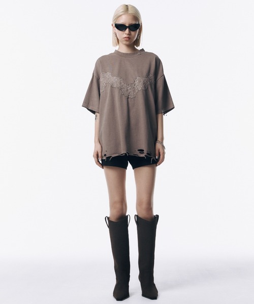 JOSE MOON トップス　フリーサイズ JOSE MOON tシャツ DAMAGE TSHIRT/ダメージTシャツ レディース