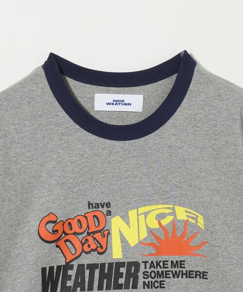 NICE WEATHER ロゴTシャツ ブラック Ｍサイズ NICE WEATHER tシャツ 「NICE WEATHER」ロゴ Tシャツ メンズ