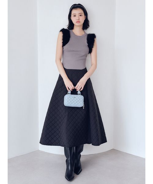 【匿名配送】 FURFUR 2way シャーリングスカート FURFUR（ファーファー）の「2WAYシャーリングスカート（スカート