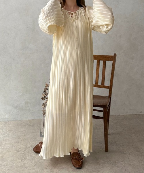 「apres jour clair」 長袖ワンピース X-LARGE アイボリー レディース_画像7