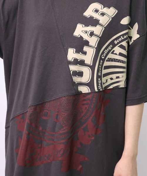 ScoLar tシャツ 152752：スカラーロゴ柄 リメイク風Tシャツ