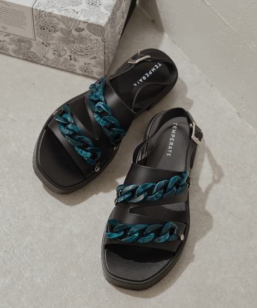 「ear PAPILLONNER」 フラットサンダル 40 アイボリー レディース_画像6