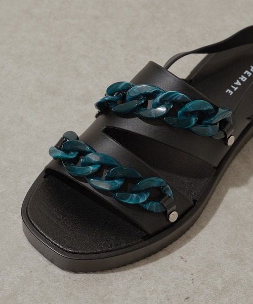 「ear PAPILLONNER」 フラットサンダル 40 アイボリー レディース_画像9