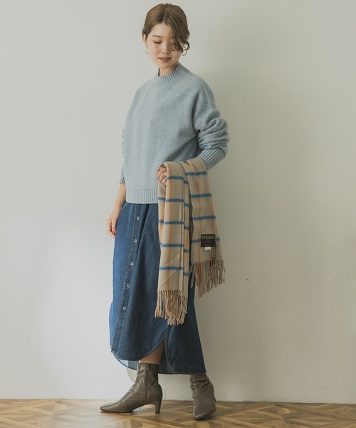 「URBAN RESEARCH」 長袖ワンピース FREE ブルー レディース_画像5