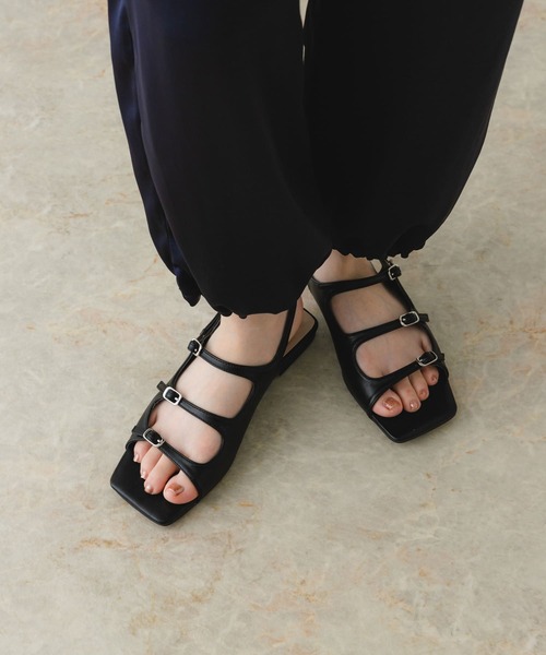 「RODE SKO」 フラットサンダル 38 ブラック レディース_画像7