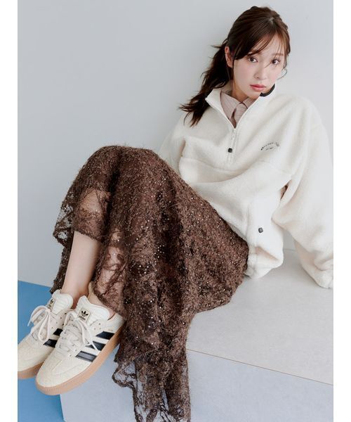 SNIDEL（スナイデル） スカート ファブリックイレヘムフレアスカート