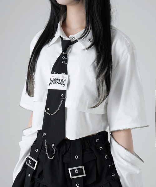 LAZYSLAY パンクロックシャツ(White) LAZYSLAY ブラウス シャツ パンクロックシャツ レディース : ZOZOTOWN