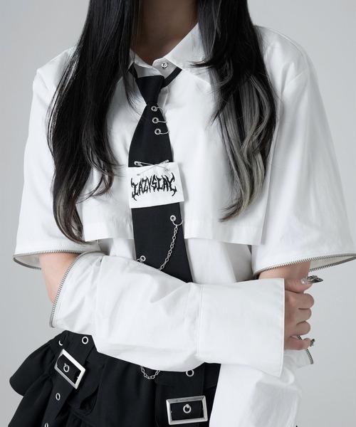 LAZYSLAY パンクロックシャツ(White) LAZYSLAY ブラウス シャツ パンクロックシャツ レディース : ZOZOTOWN