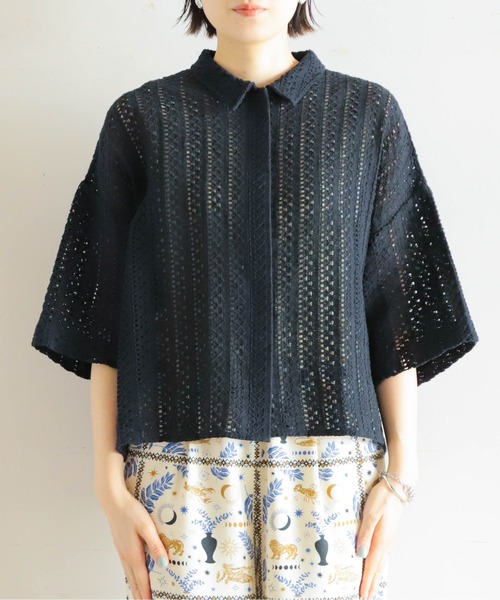 「NOMBRE IMPAIR」 7分袖ブラウス FREE ブラック レディース_画像7