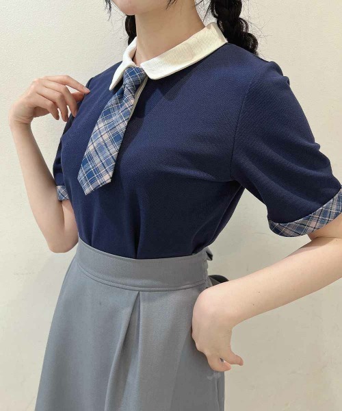 「F i.n.t」 半袖ポロシャツ FREE ピンク レディース_画像3