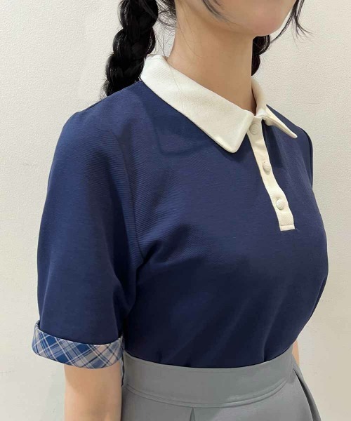 「F i.n.t」 半袖ポロシャツ FREE ピンク レディース_画像5