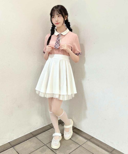 「F i.n.t」 半袖ポロシャツ FREE ピンク レディース_画像6