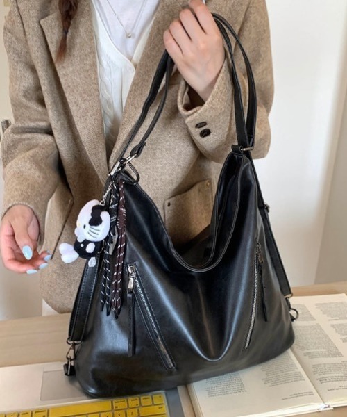ショルダーバッグ　Lサイズ ショルダーバッグ バッグ 2WAYファスナーショルダーバッグ/リュック/A4