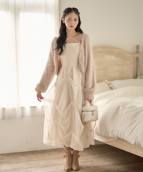 one after another NICE CLAUP ワンピース デザインバルーンキャミ