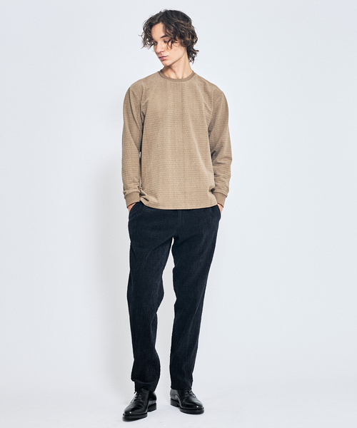 ABAHOUSE（アバハウス） tシャツ アイレットベロア クルーネック長袖T