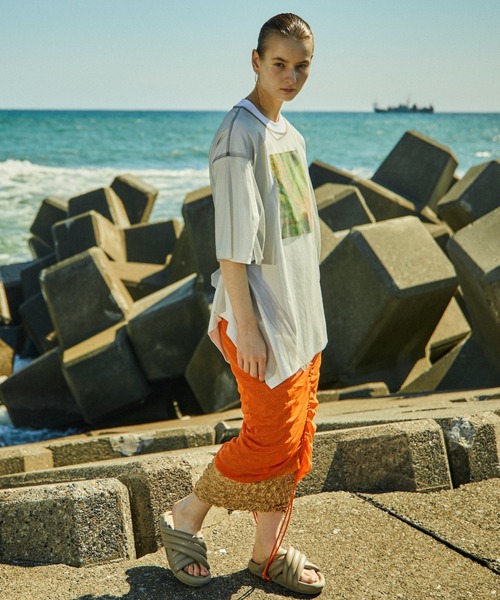 「AULA AILA」 半袖Tシャツ 0 オフホワイト レディース_画像3