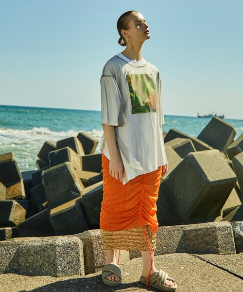 「AULA AILA」 半袖Tシャツ 0 オフホワイト レディース_画像4