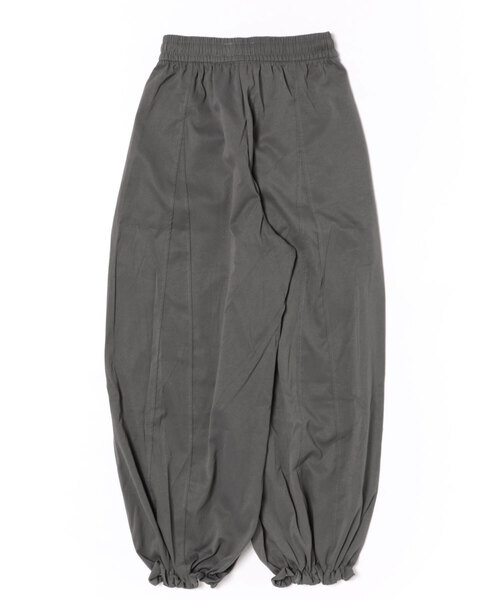 SHOUYO パンツ 裾フリルワイドパンツ／ダークグレー・ダークブラウン