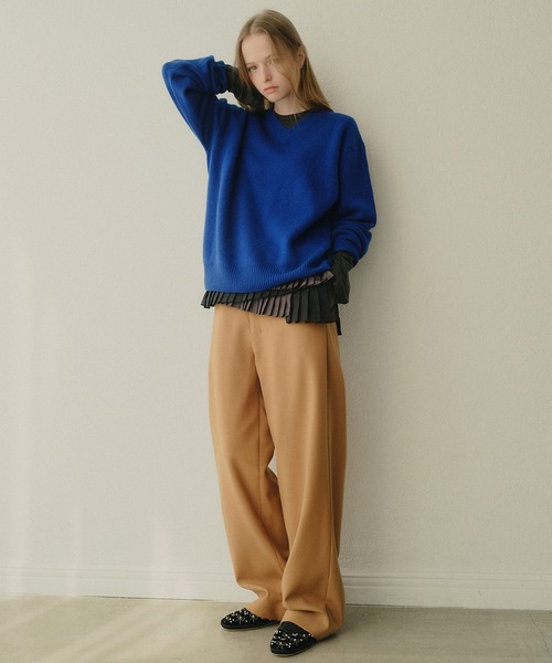 LE CIEL BLEU（ルシェルブルー） パンツ リラックスウールダブルクロス