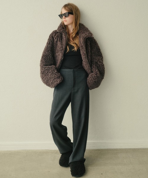 未使用 ロワズィール LOISIR ダブルクロスボトルシルエットパンツ LE CIEL BLEU（ルシェルブルー） パンツ リラックスウールダブルクロス