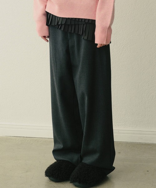 LE CIEL BLEU（ルシェルブルー） パンツ リラックスウールダブルクロス