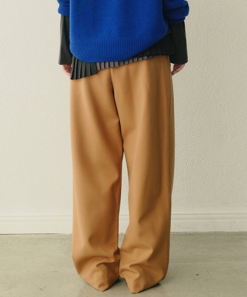 LE CIEL BLEU（ルシェルブルー） パンツ リラックスウールダブルクロス