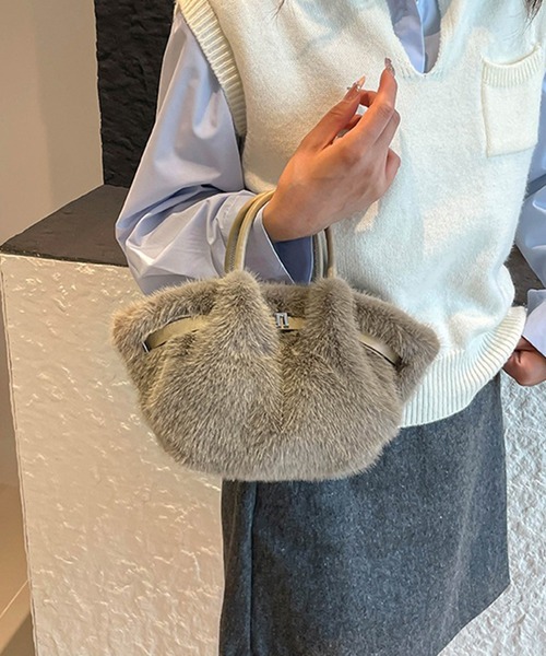 leune（ルネ） ハンドバッグ フェイクファーハンドバッグ : ZOZOTOWN