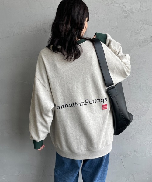 「Manhattan Portage」 スウェットカットソー L ネイビー レディース_画像4