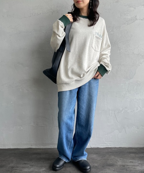 「Manhattan Portage」 スウェットカットソー L ネイビー レディース_画像5