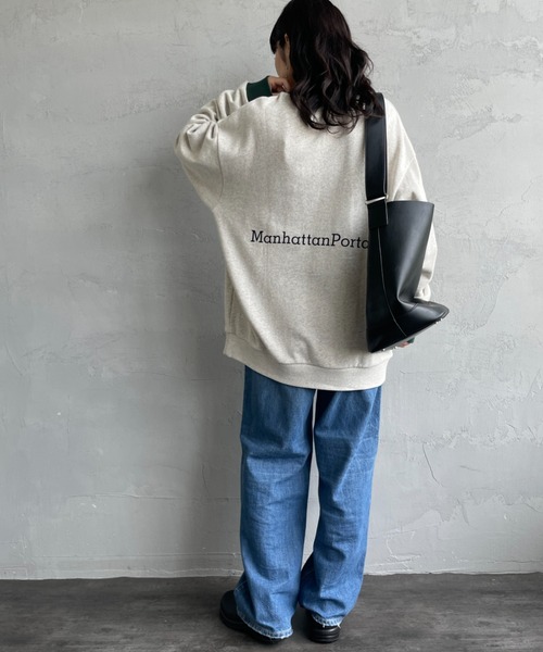 「Manhattan Portage」 スウェットカットソー L ネイビー レディース_画像7