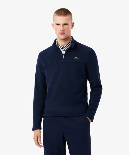 【ネイビー】マイクロフリースハーフジップゴルフトップ LACOSTE（ラコステ） トレーナー スウェット マイクロフリースハーフ
