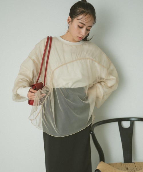 「VANNIE U」 スウェットカットソー FREE グレー レディース_画像3