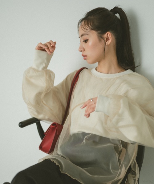 「VANNIE U」 スウェットカットソー FREE グレー レディース_画像6