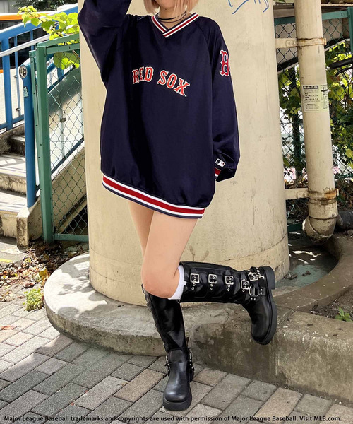 BACK TO THE FIELD 「MLB」刺しゅうロゴナイロンプルオーバー
