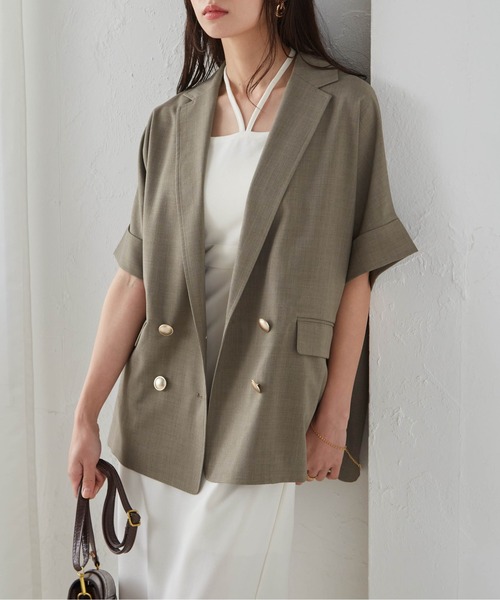 「RANAN」 ジャケット M グレイッシュベージュ レディース_画像9