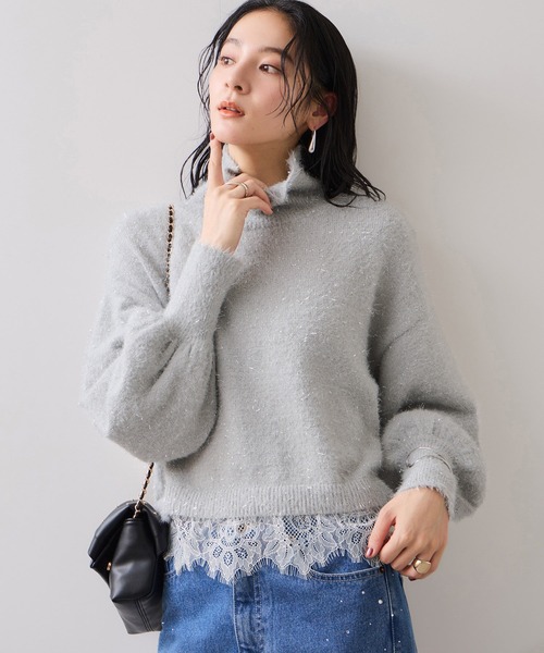 Zhor&Nema ゾーアンドネマ　ウールカシミヤ　ニット　レース　ラメ Zhor&Nema ゾーアンドネマ ウールカシミヤ ニット レース ラメ - メルカリ