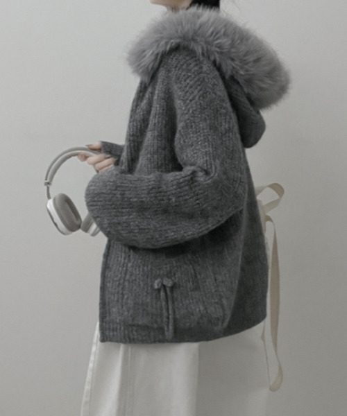 【新品未使用タグ付】Spick &span ダブルジップニットカーディガングレー ce017-33582-02b.jpg?basethum=225