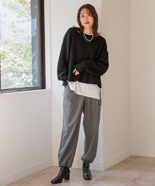 「GLOBAL WORK」 カーゴパンツ LARGE ブラック レディース_画像3