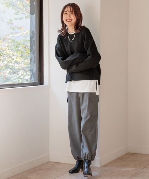 「GLOBAL WORK」 カーゴパンツ LARGE ブラック レディース_画像5