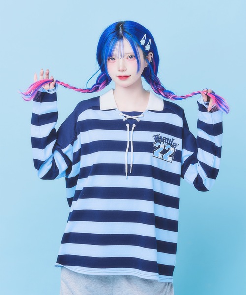 Hauls tシャツ しましまBIGラガーシャツ レディース : ZOZOTOWN Yahoo