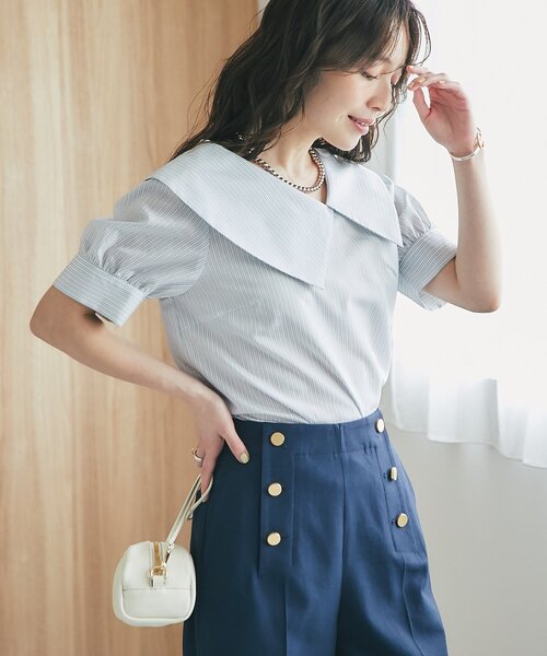 ribbon-bon theory luxe パープル　ブラウス　半袖 ribbon-bon様専用 theory luxe パープル ブラウス 半袖の通販はau PAY