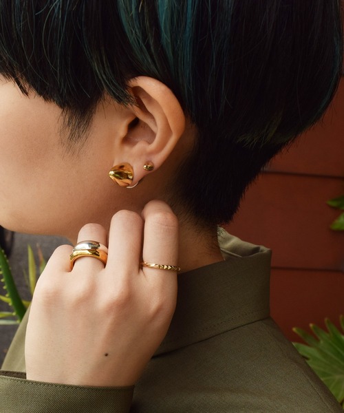 「e.m.」 ピアス（片耳用） FREE シルバー×ゴールド レディース_画像5
