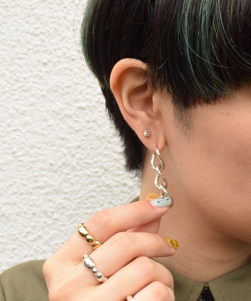 「e.m.」 ピアス（片耳用） FREE シルバー×ゴールド レディース_画像7