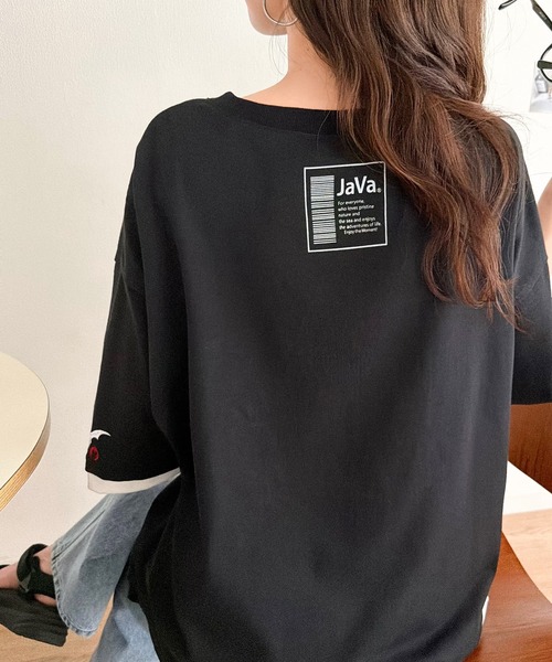 Java tシャツ 半袖 ジャバコラボ」1枚でサマ見え。ゆるシルエットに