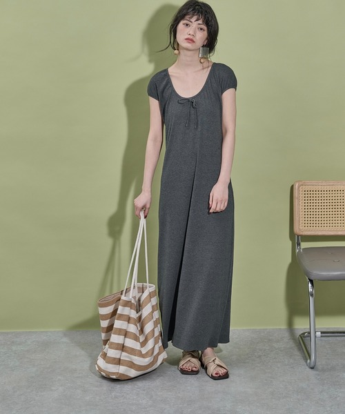 THE Yon ワンピース 2wayカットリブノースリワンピース : ZOZOTOWN
